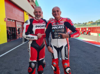 Eric Gorjux au Ducati Riding Experience avec Dario Marchetti.