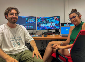 Laurent Lopopolo et Sylvie Ferreira, réalisateurs de "Entrée en jeux" pour TV Monaco.