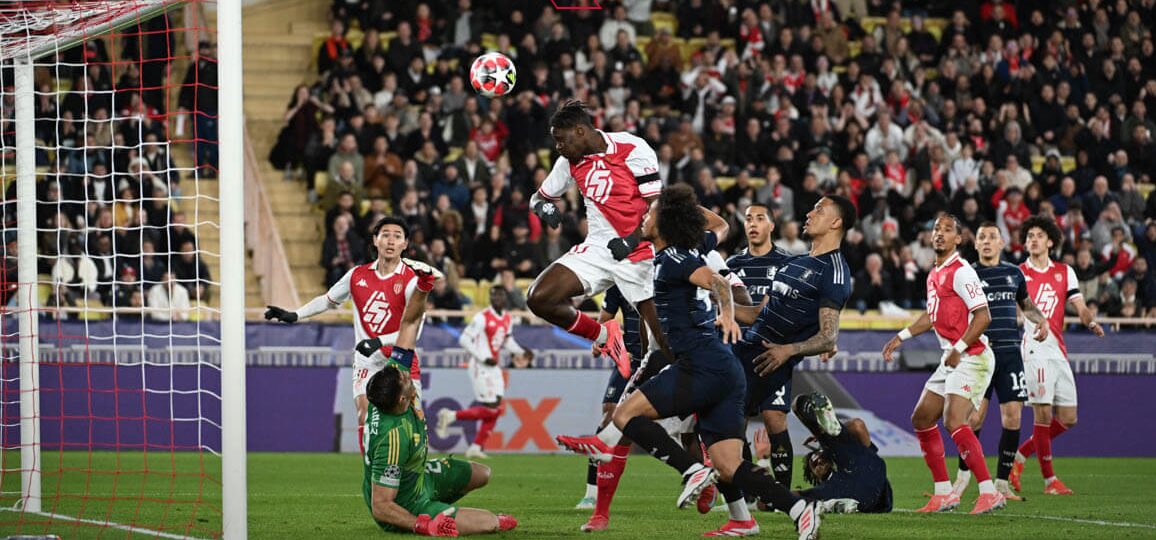 Wilfried Singo (AS Monaco) marque l'unique but de la rencontre contre Aston Villa en Ligue des Champions.