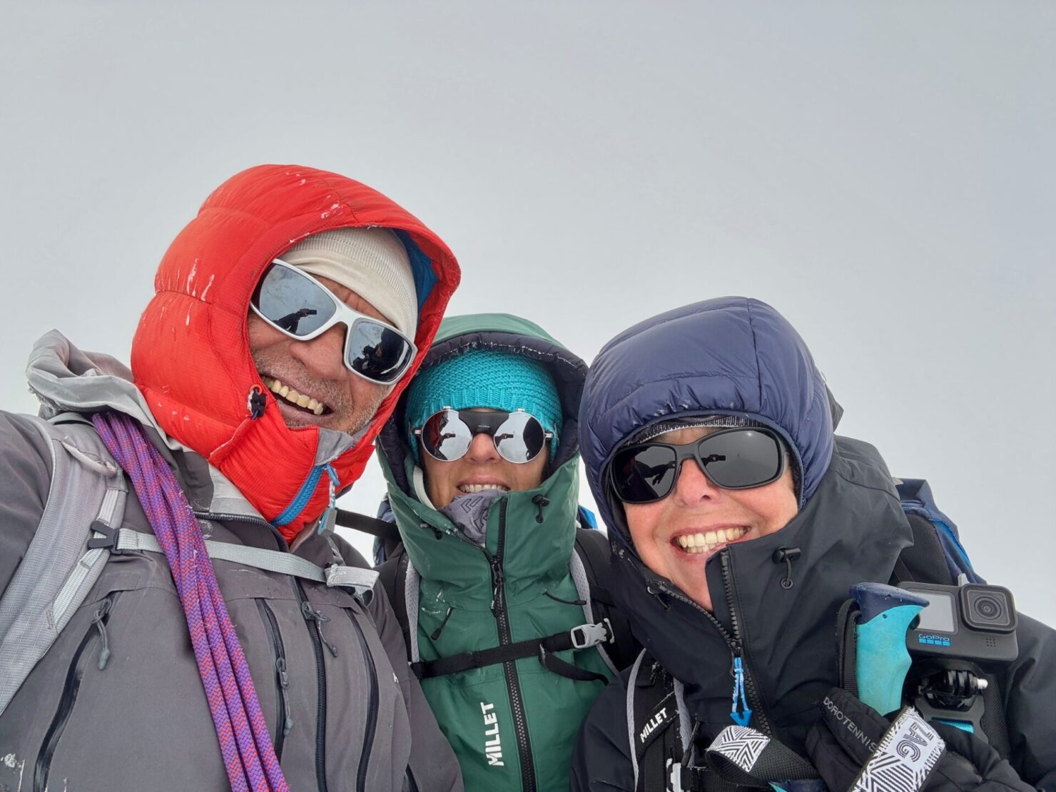 Sylvie Bertrand, Céline Cottalorda et Christophe Profit (Apinisme Suricates Mont Blanc Association)