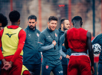Sébastien Pocognoli à l'entraînement de l'AS Monaco.