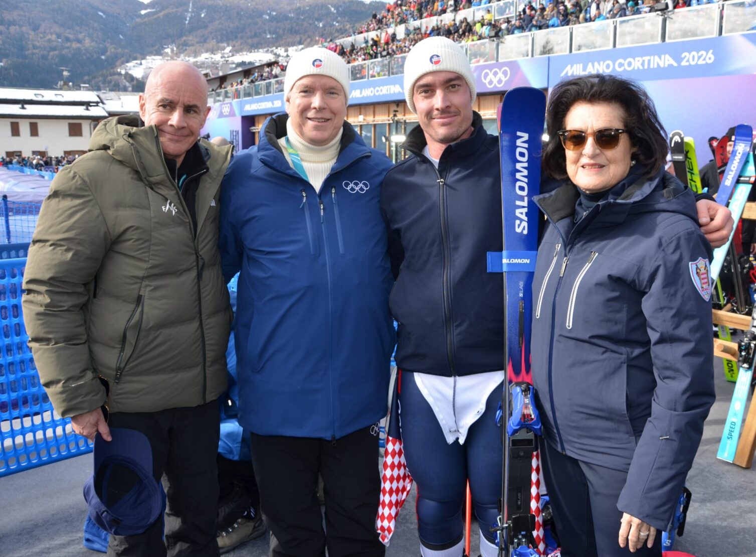 Arnaud Alessandria avec Prince Albert II, Yvette Lambin Berti et Johan Eliasch