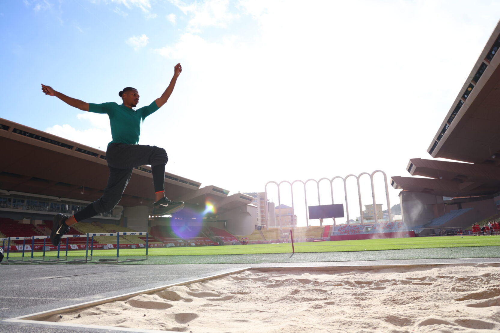 Jean-Noël Crétinoir à l'entraînement au stade Louis-II.