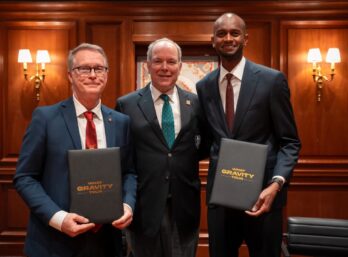 Le Prince Albert II, Mutaz Essa Barshim et Rodolphe Berlin, ici le 12 février, ont acté la première édition du Monaco Athletics Festival.