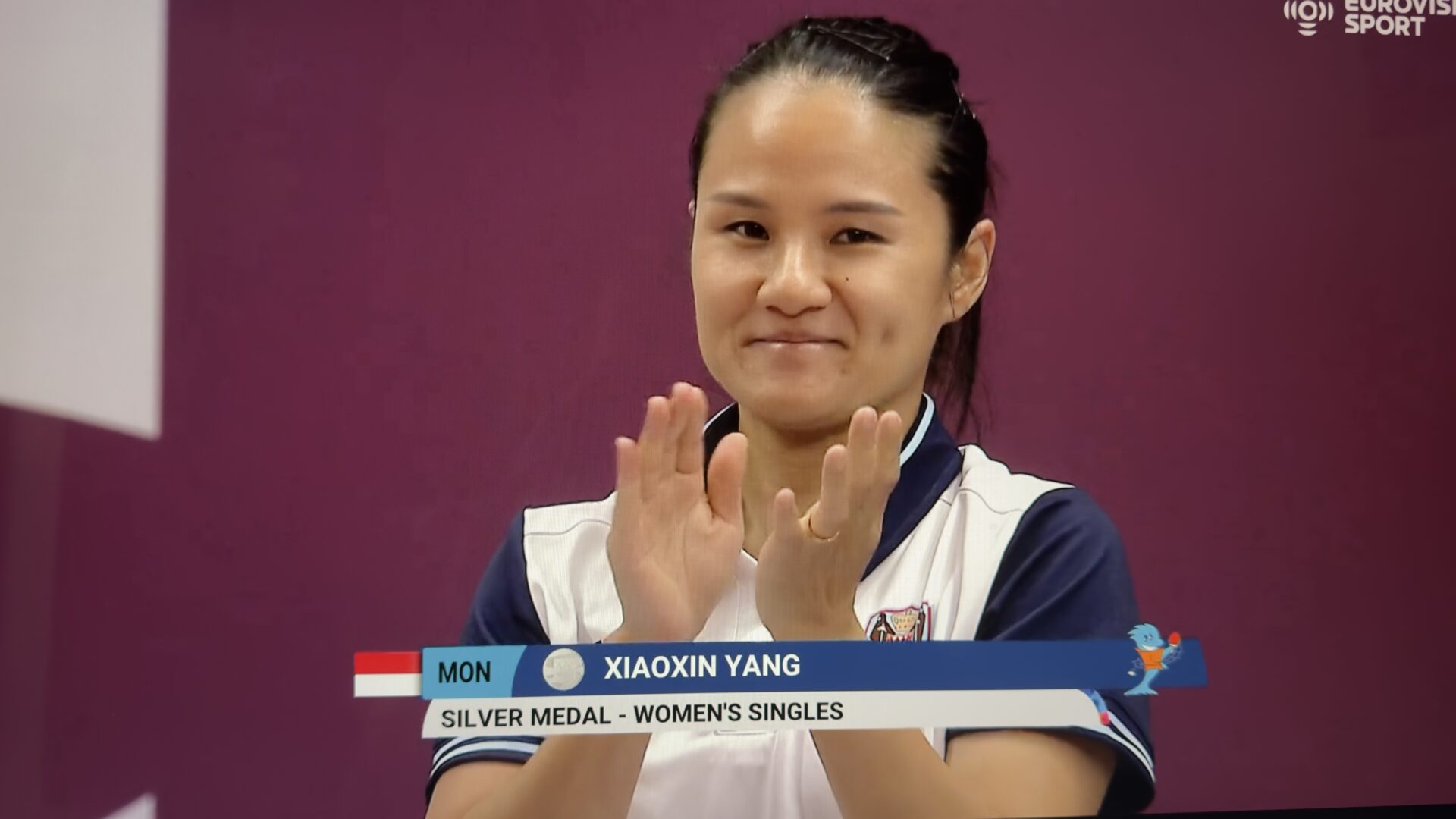 Xiaoxin Yang (Monaco) médaillée d'argent aux 20e Jeux méditerranéens de Taranto.